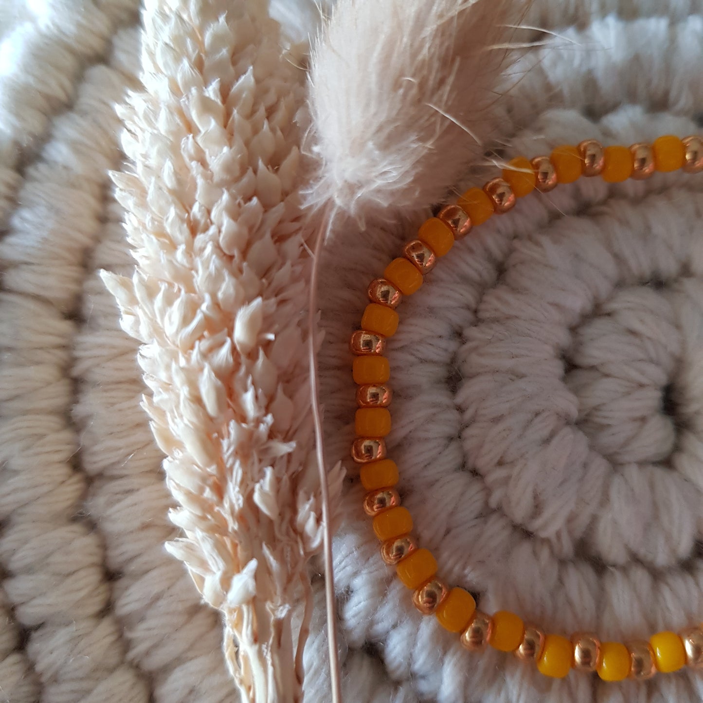 Gelbe Armkette 3mm Perlen