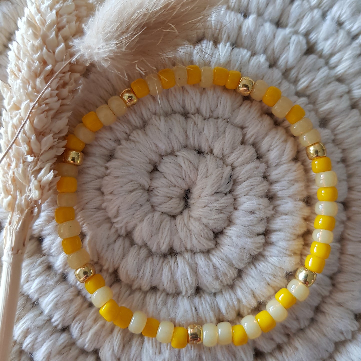 Armband Gelb 4mm Glasperlen