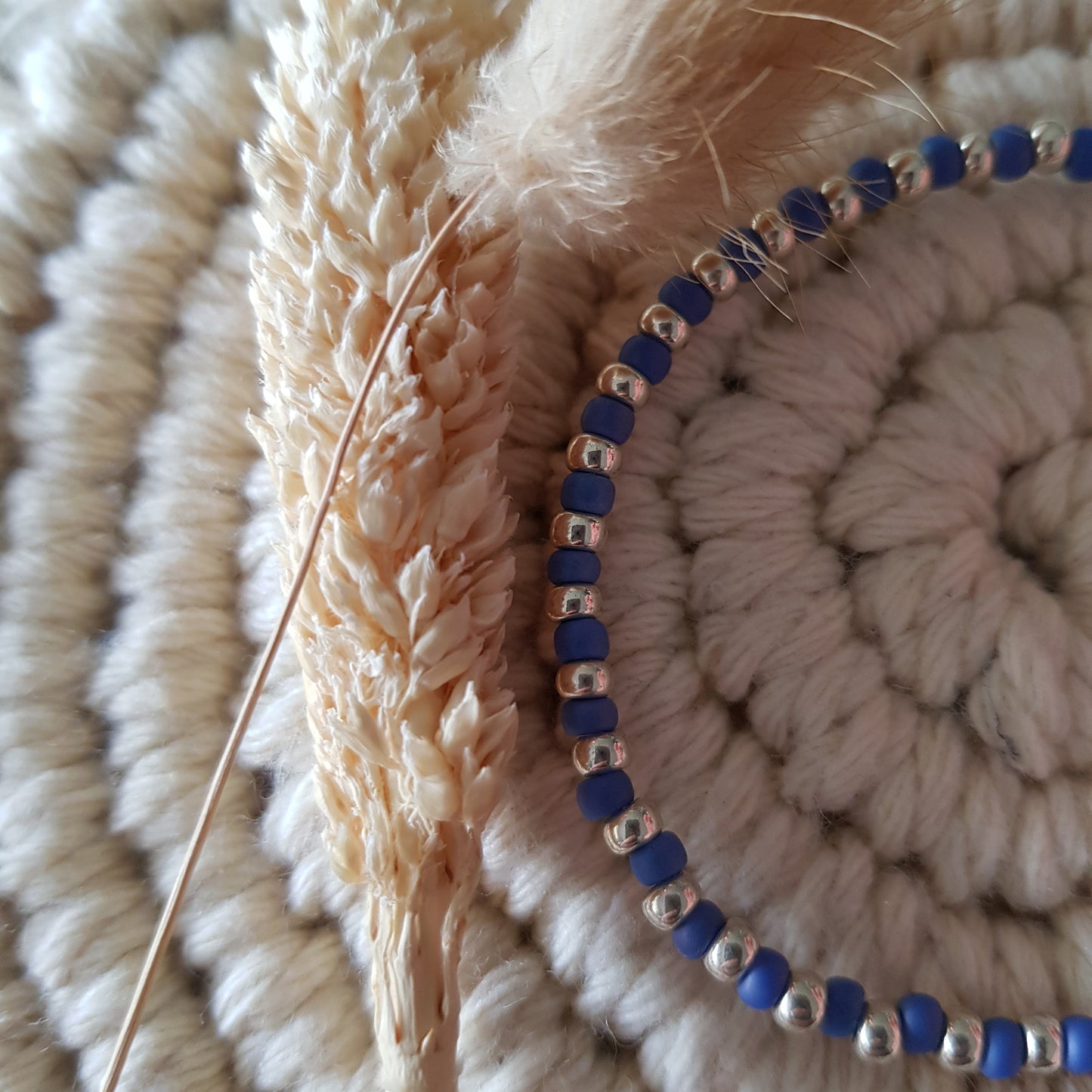 Armkette Hellblau 3mm Glasperlen