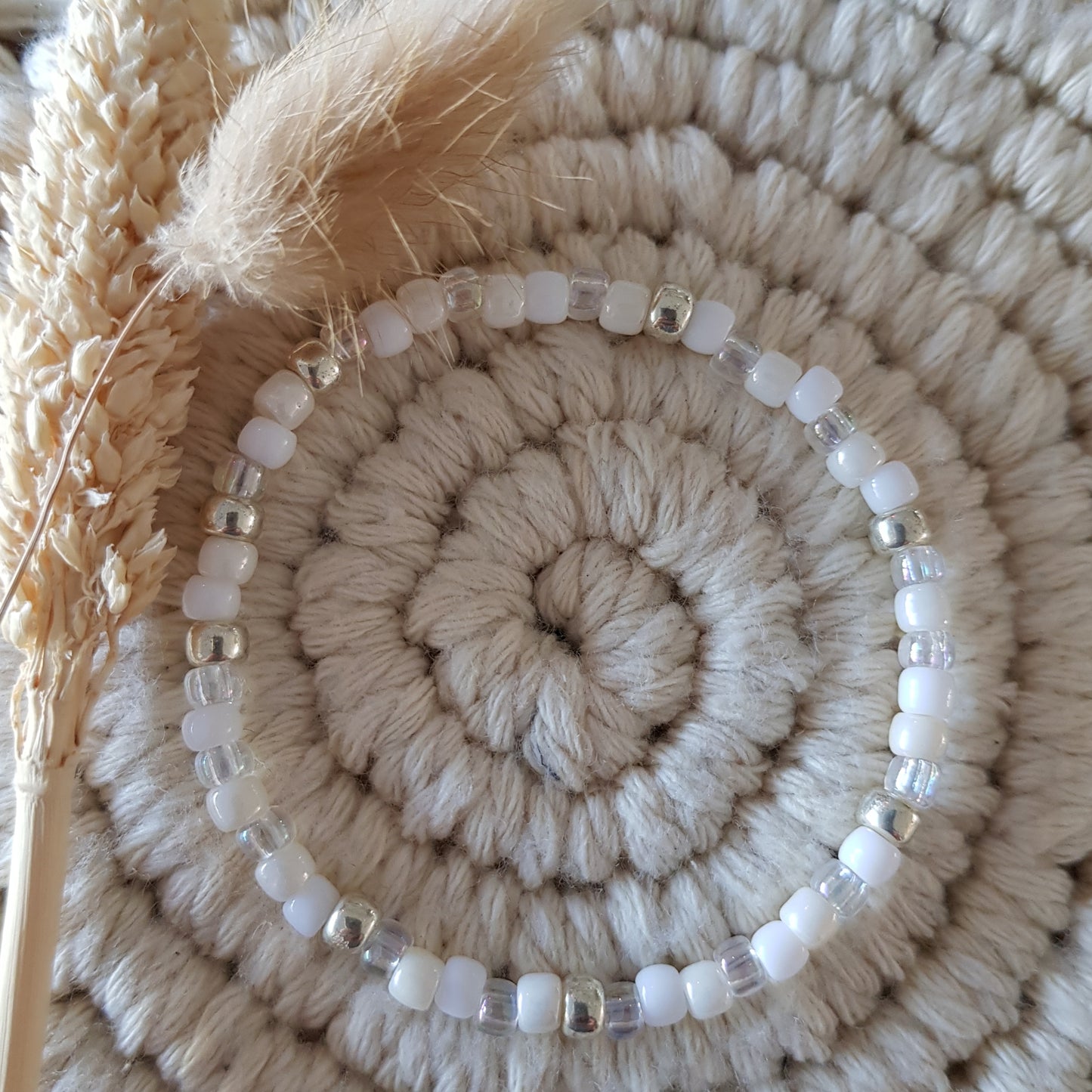 4mm Glasperlen mit Silber
