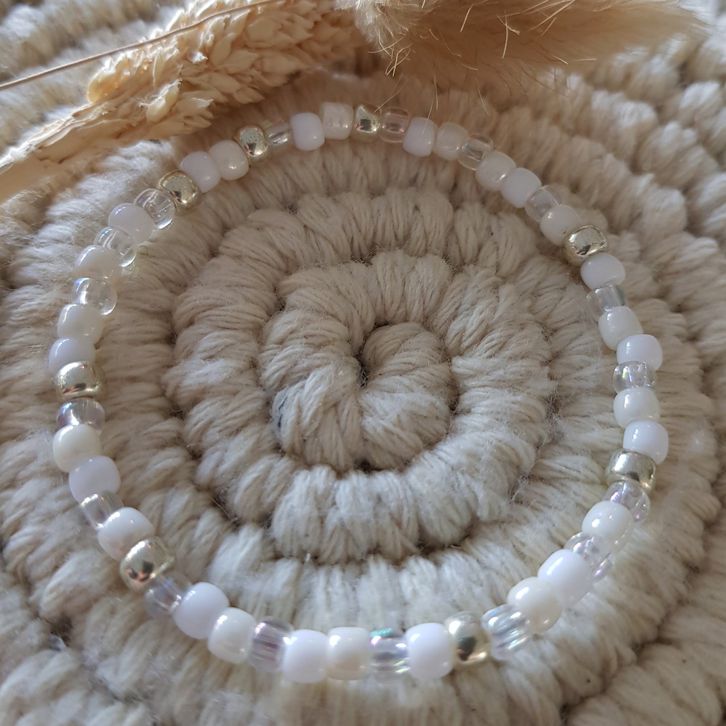 4mm Glasperlen mit Silber