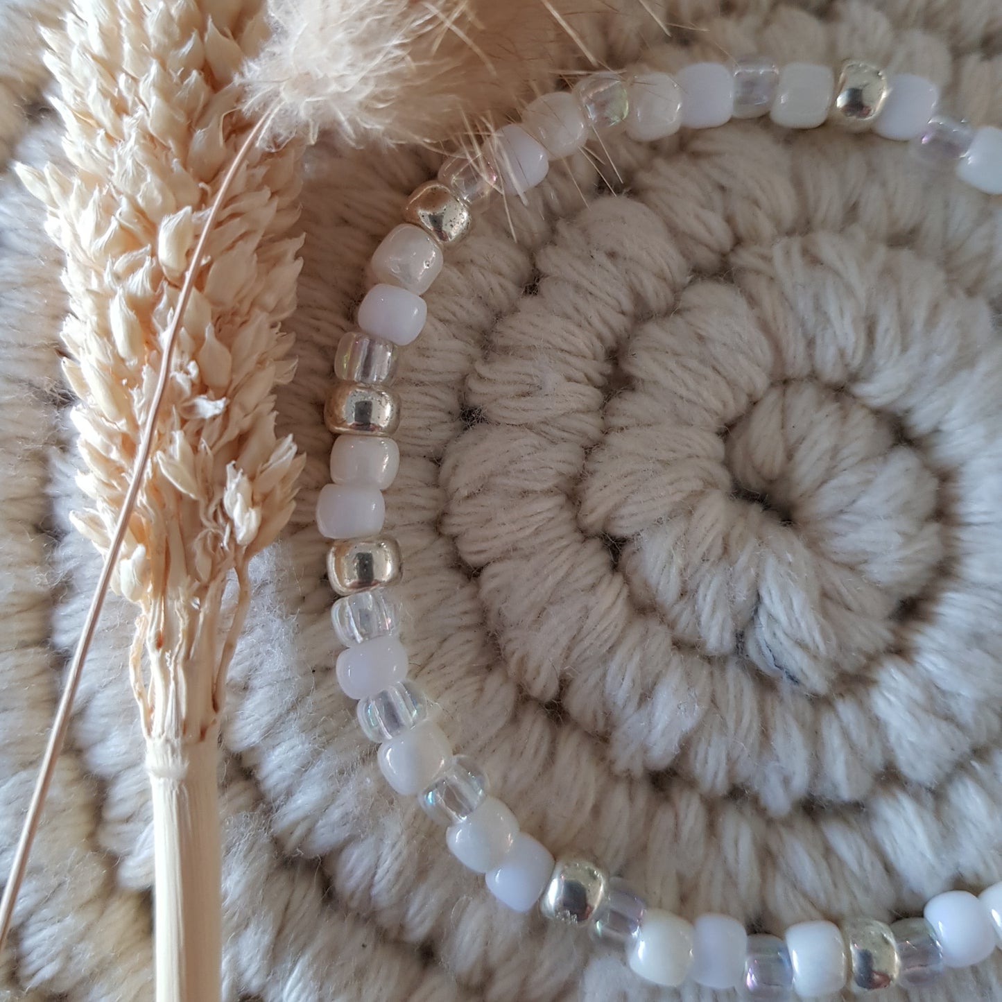 4mm Glasperlen mit Silber