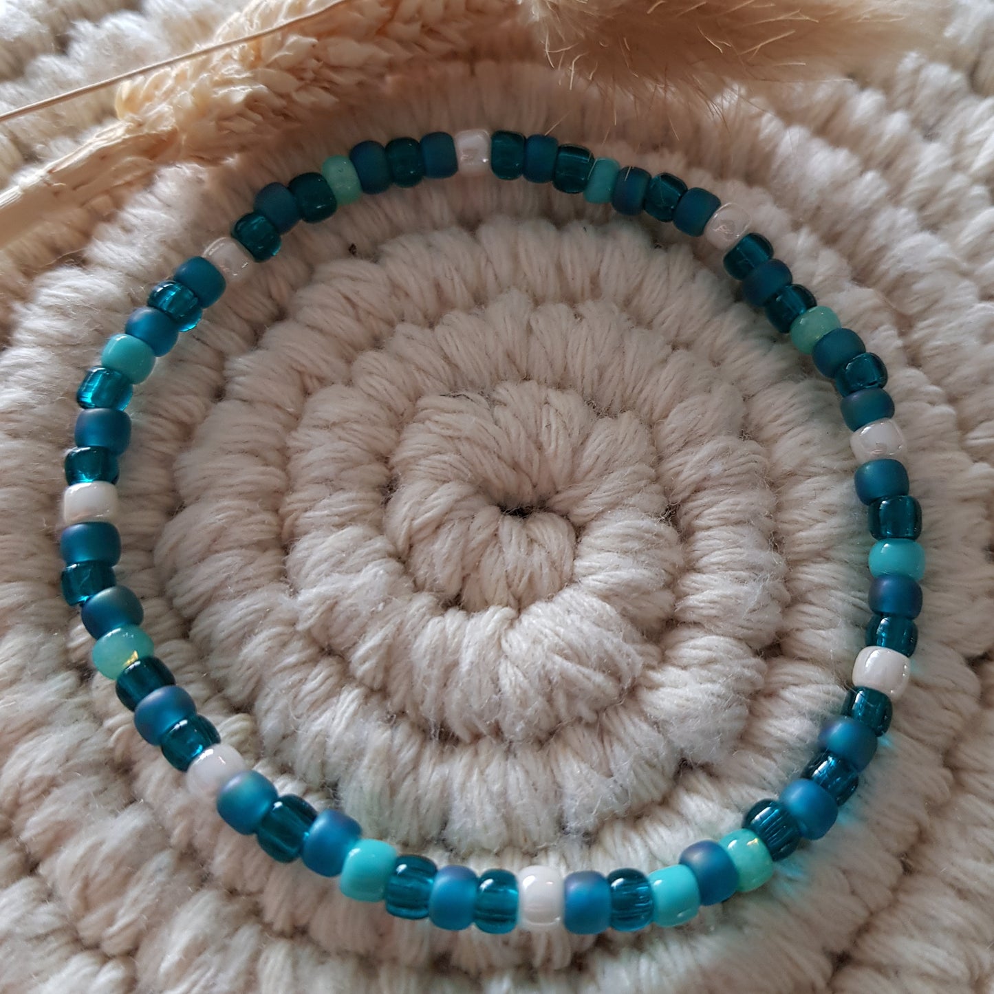 Blaue Türkis Perlen mit Perlmutt