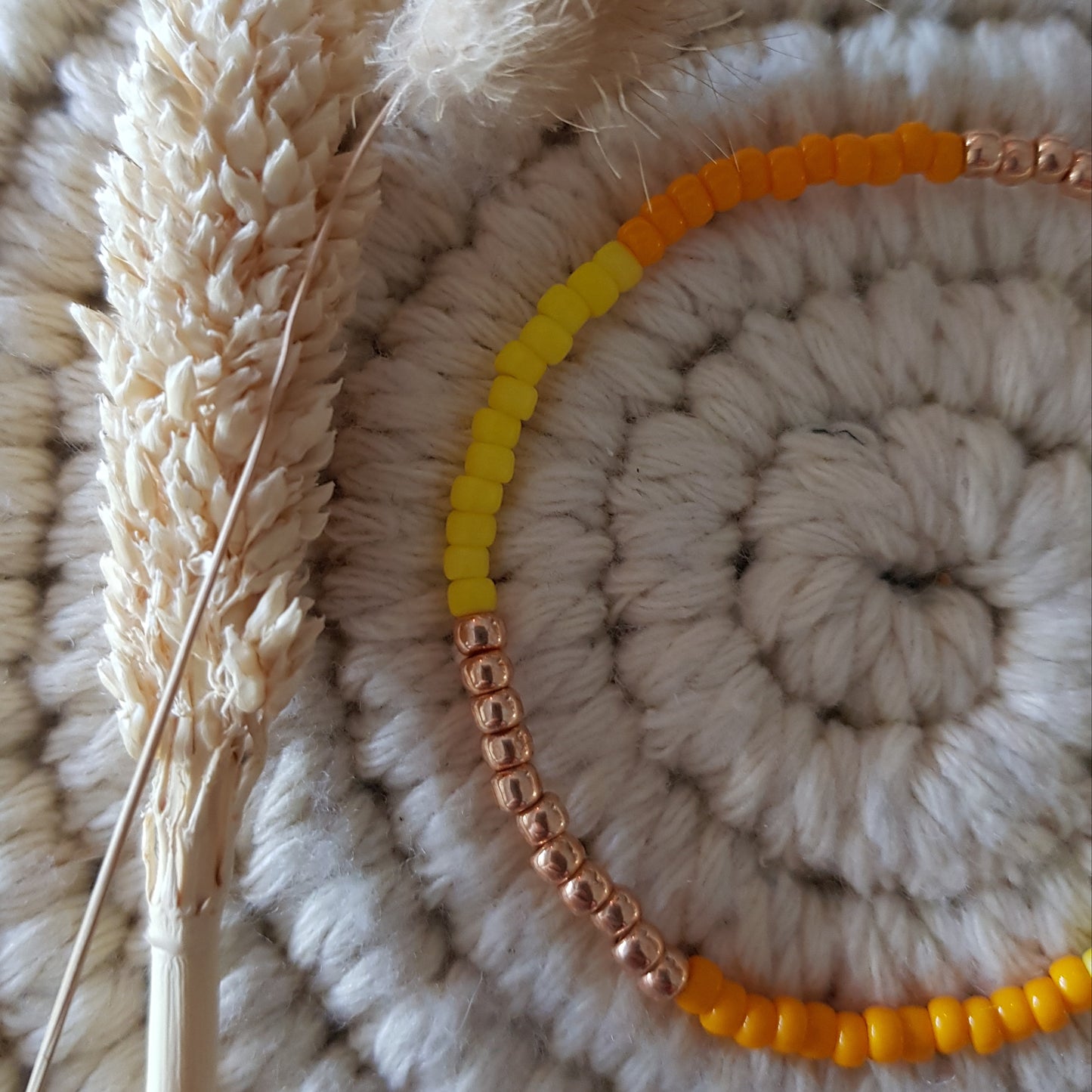 3mm Glasperlen Gelb Roségold