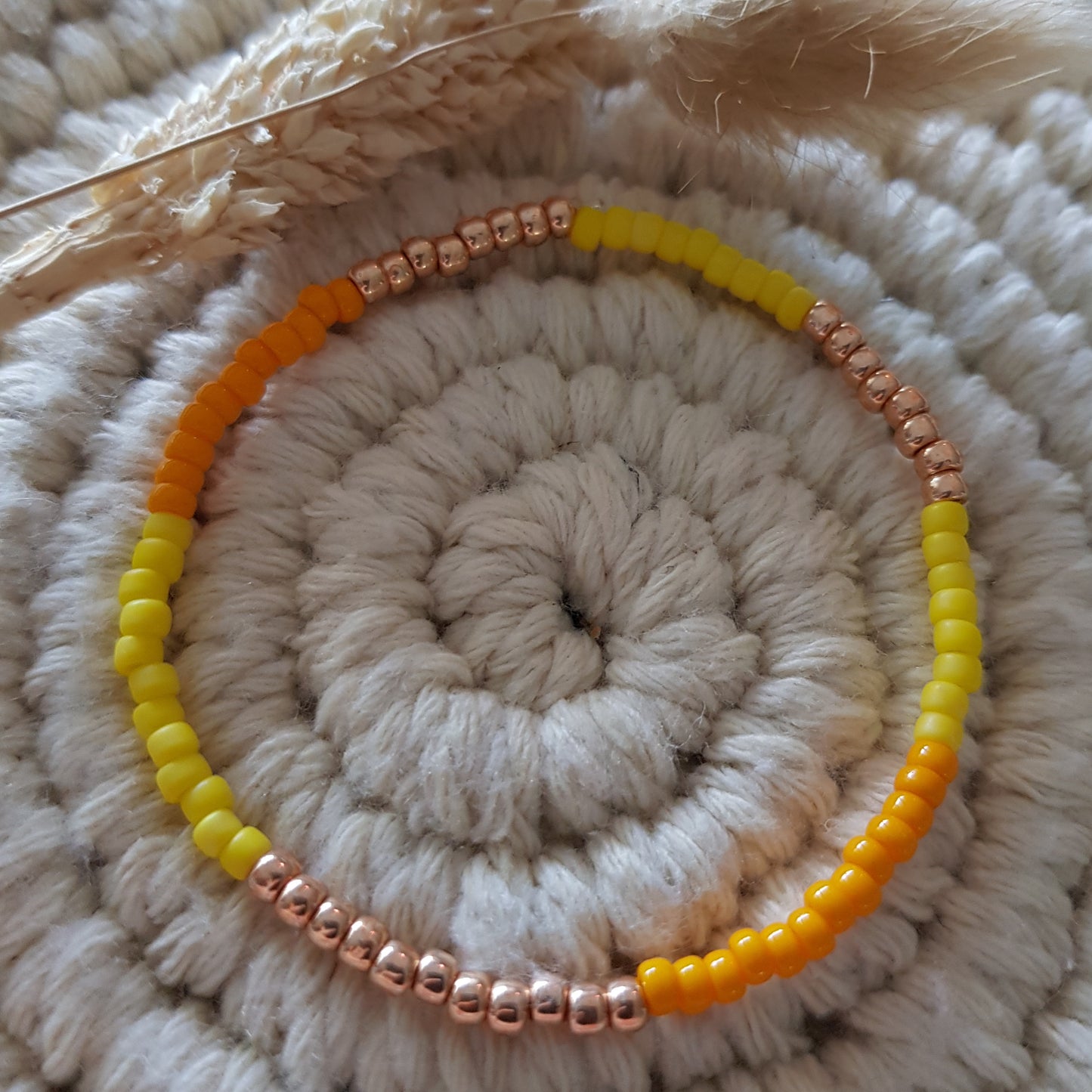 3mm Glasperlen Gelb Roségold