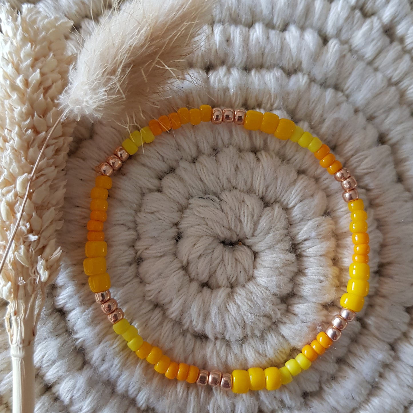 Gelben Glasperlen Armkette | Japanische Glasperlen | Perlen Art