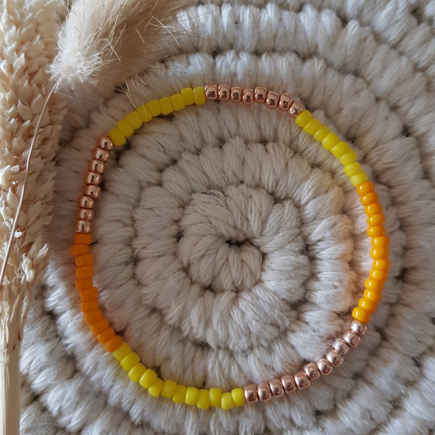 3mm Glasperlen Gelb Roségold