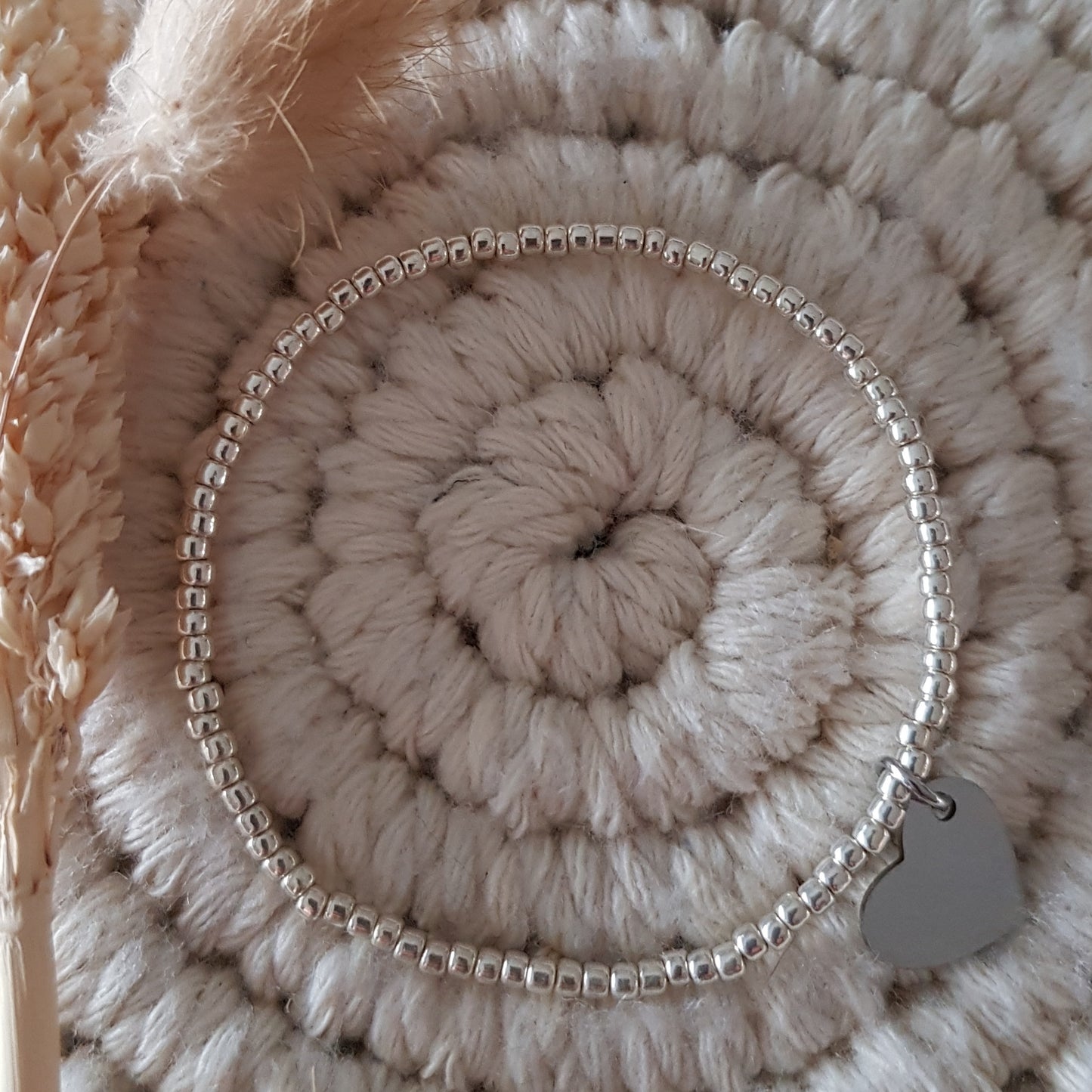 Silberarmkette | 2.2mm Armkette mit Herzli Design | Perlen Art