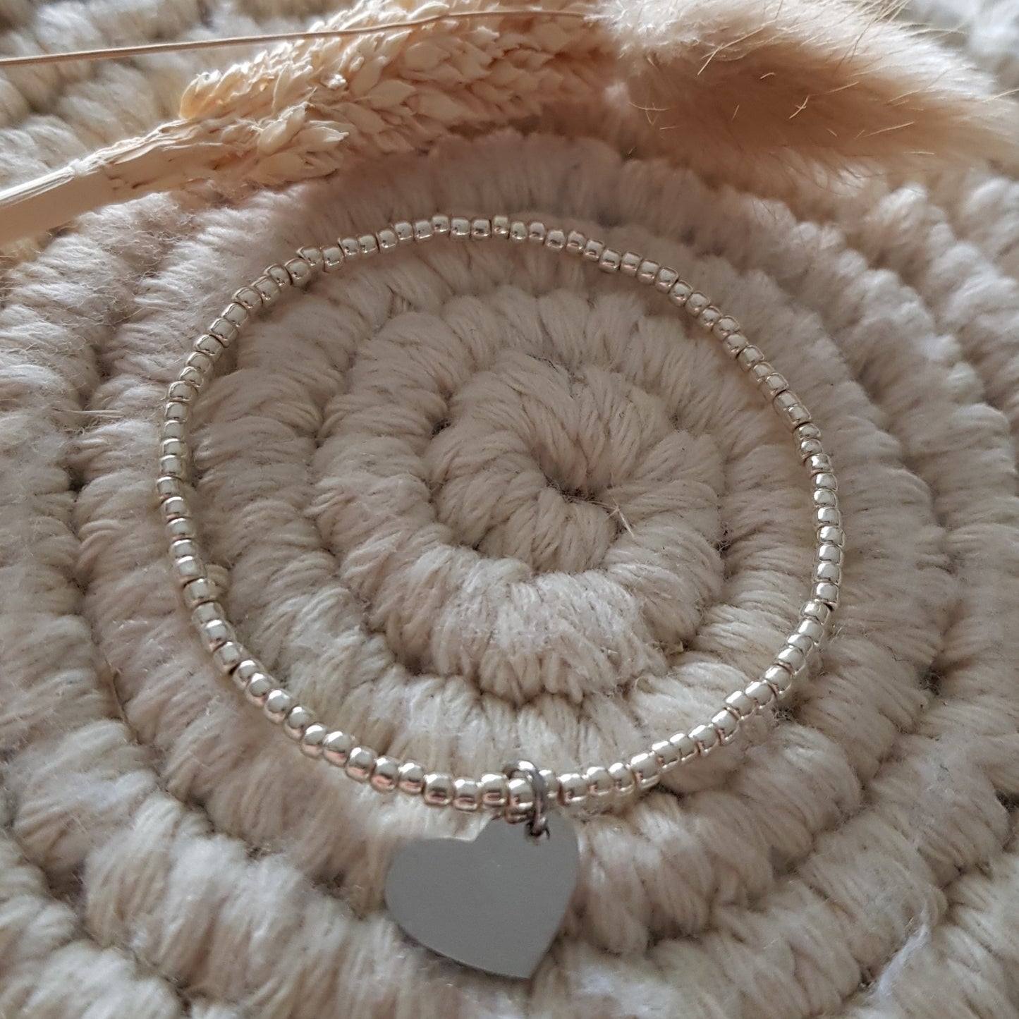 Silberarmkette | 2.2mm Armkette mit Herzli Design | Perlen Art