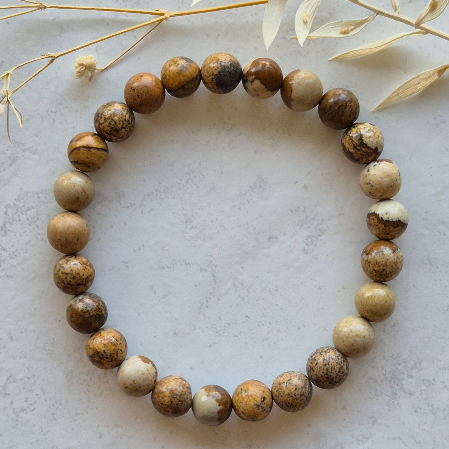 Armkette 8mm Natursteine braun
