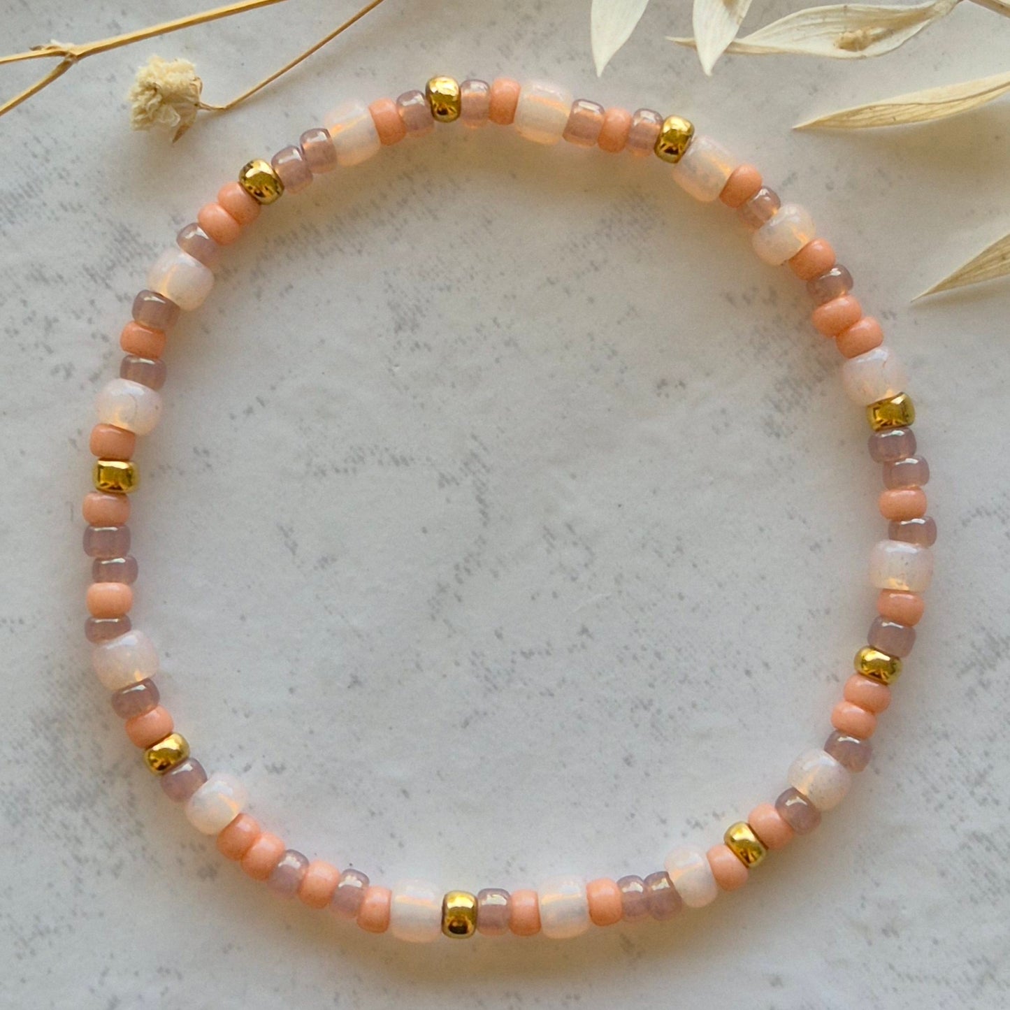 Prehnit Armkette 3-4mm mit Gelbgold | Perlen Art