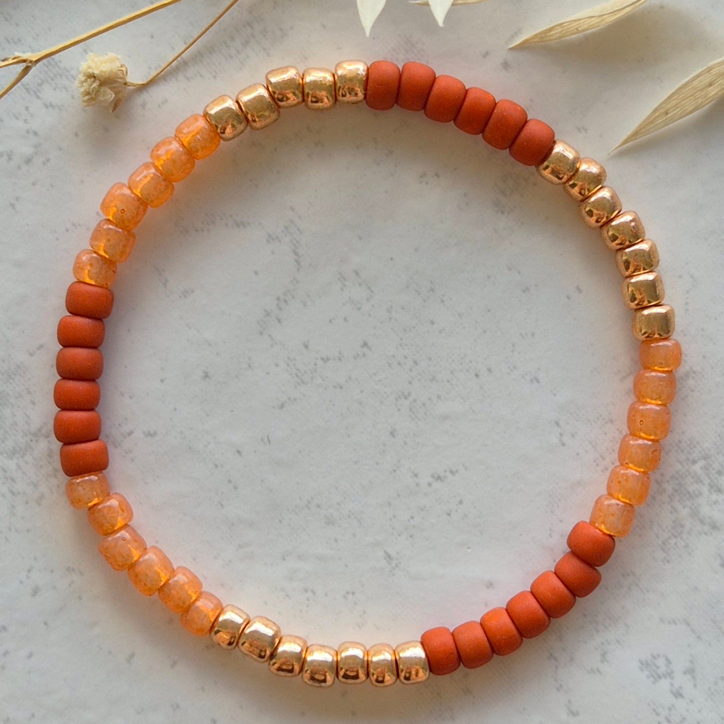 Armreif 4mm Bibi Orange Glasperlen