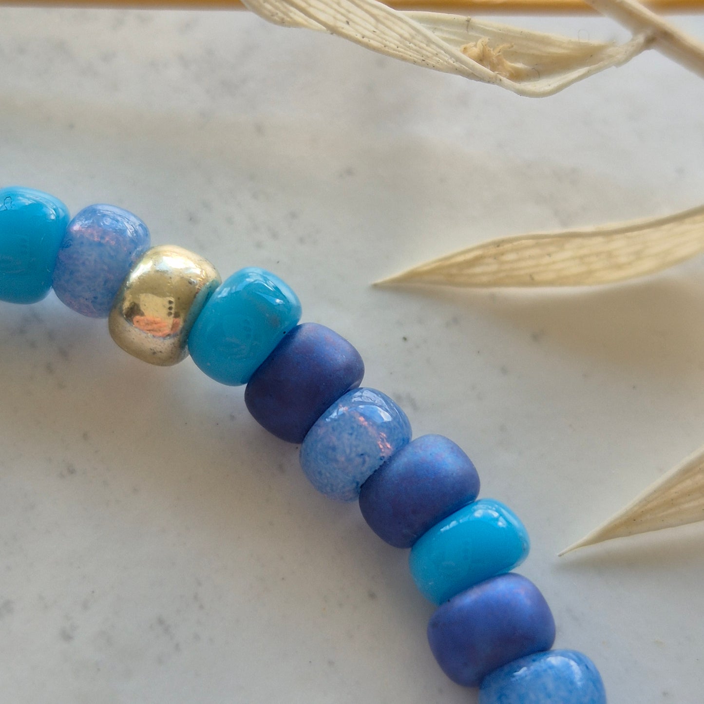 Armkette Blau 4mm Glasperlen