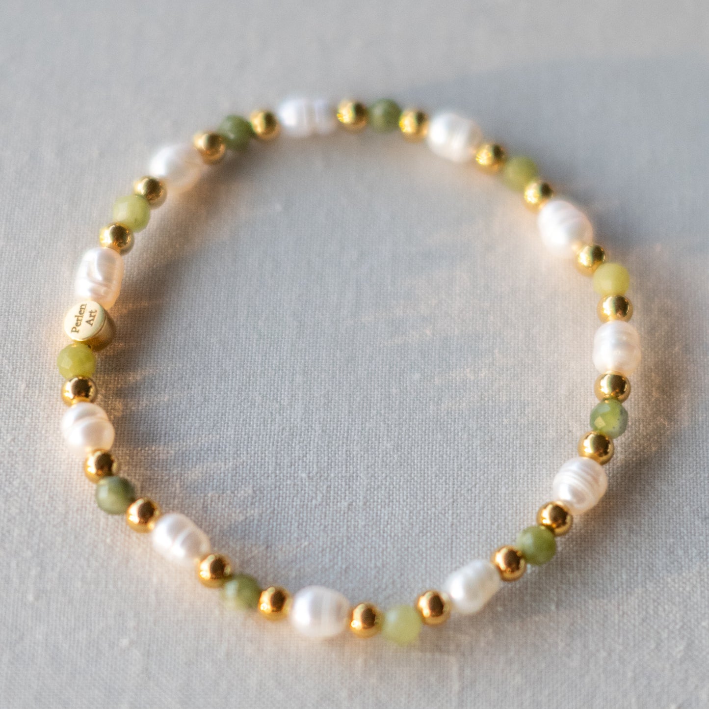 Armkette Edelstahl Jade