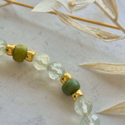 Armkette 3 & 4mm DILLA mit Prehnite