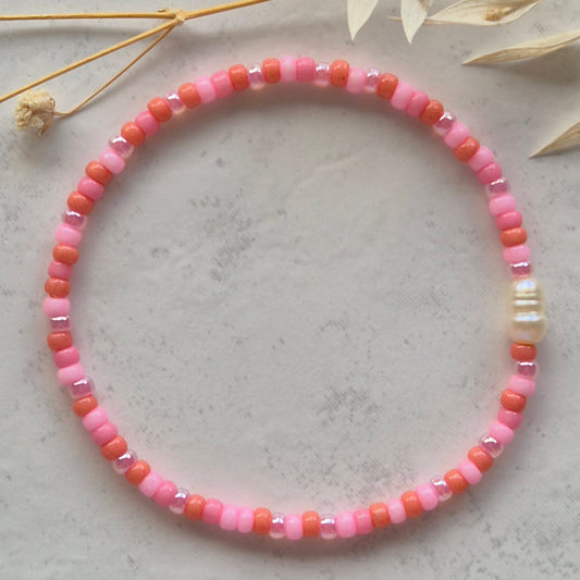 Armkette 3mm GRACE mit Süßwasserperle rosa