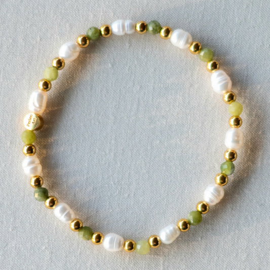 Armkette Edelstahl Jade