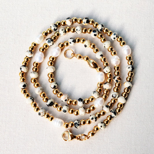 Halskette Dalmatiner - Süsswasser